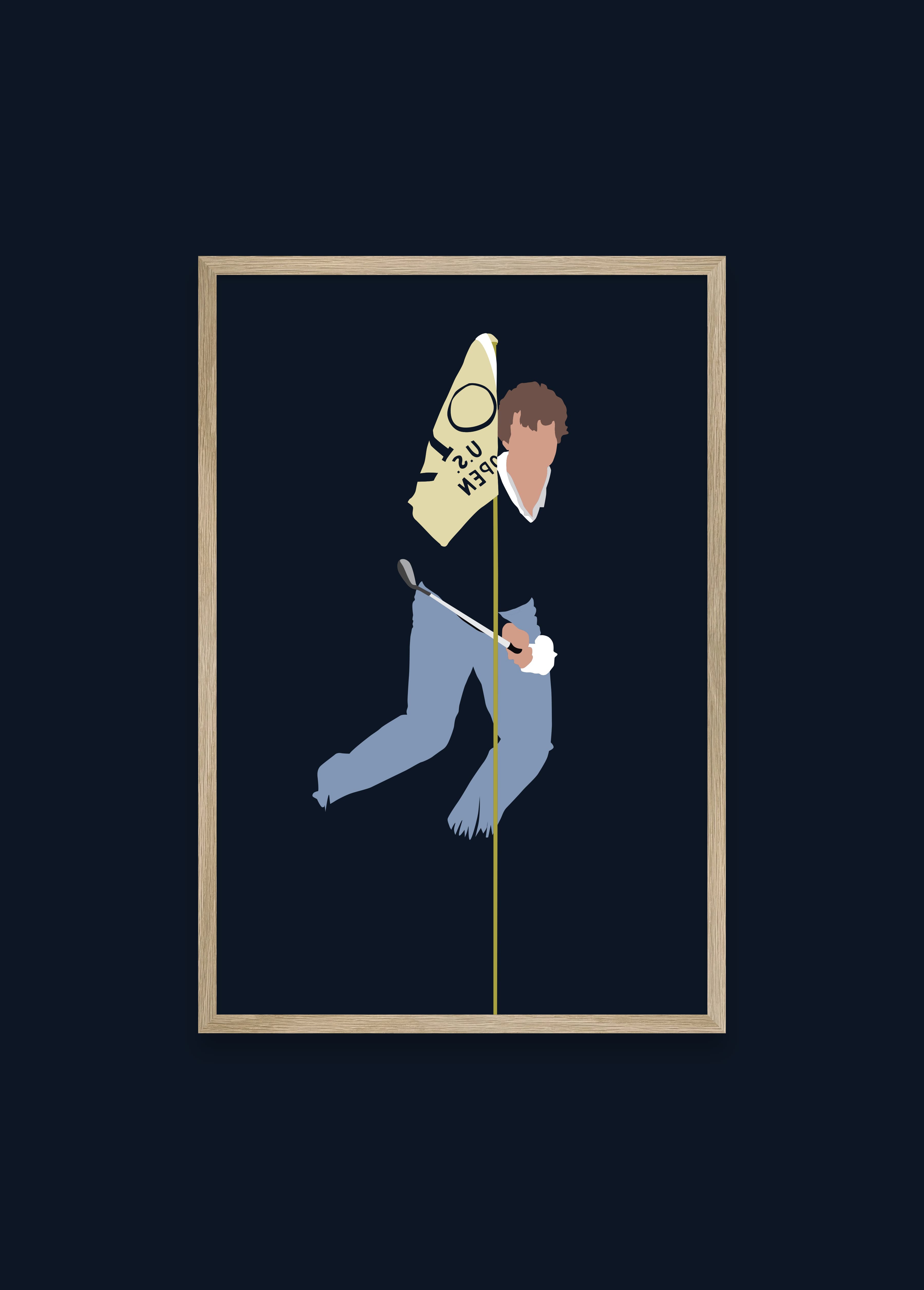 1992 US Open golf art print — Tom Kite at Pebble Beach