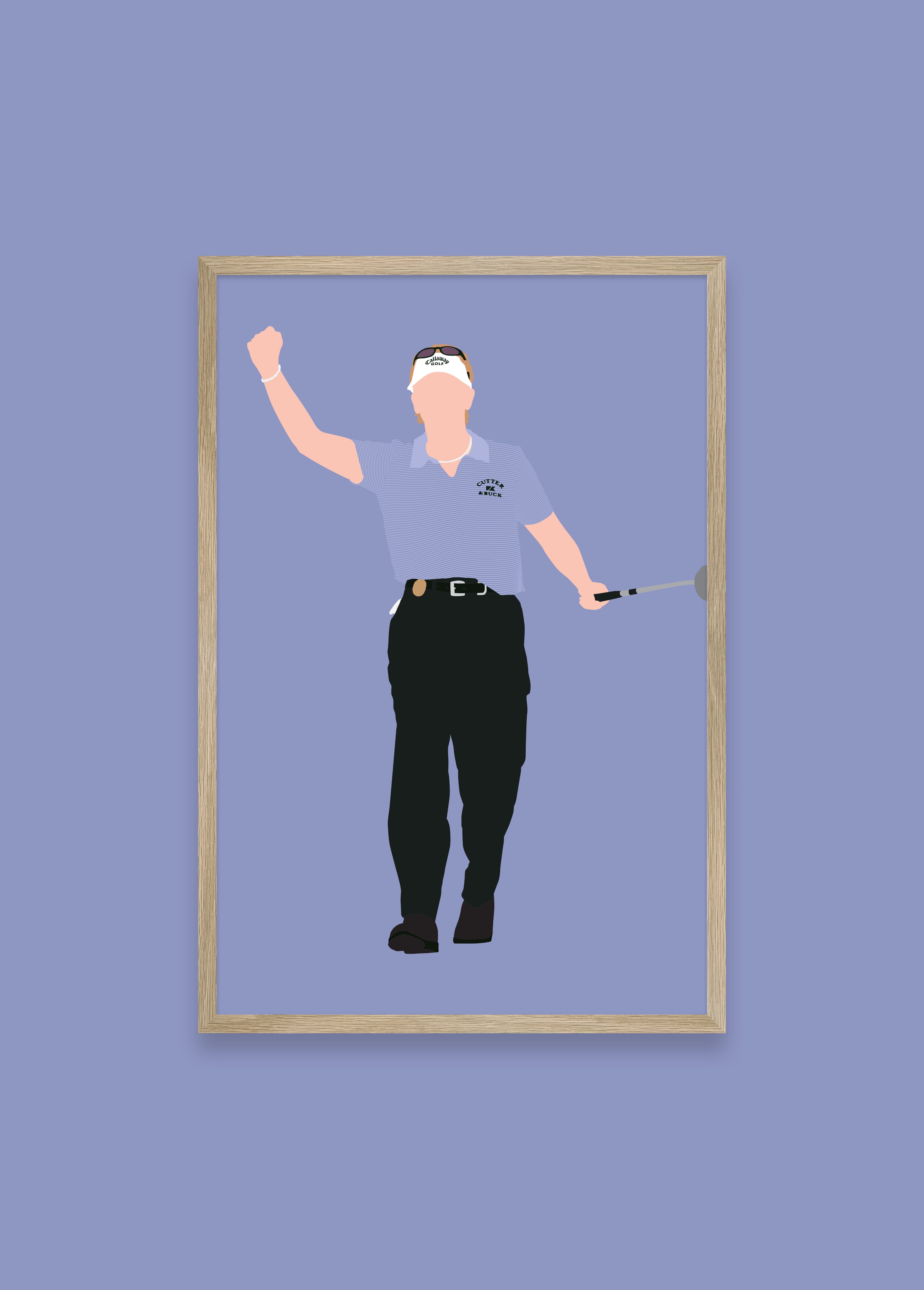 Annika I golf art print — Annika Sorenstam arms raised in victory