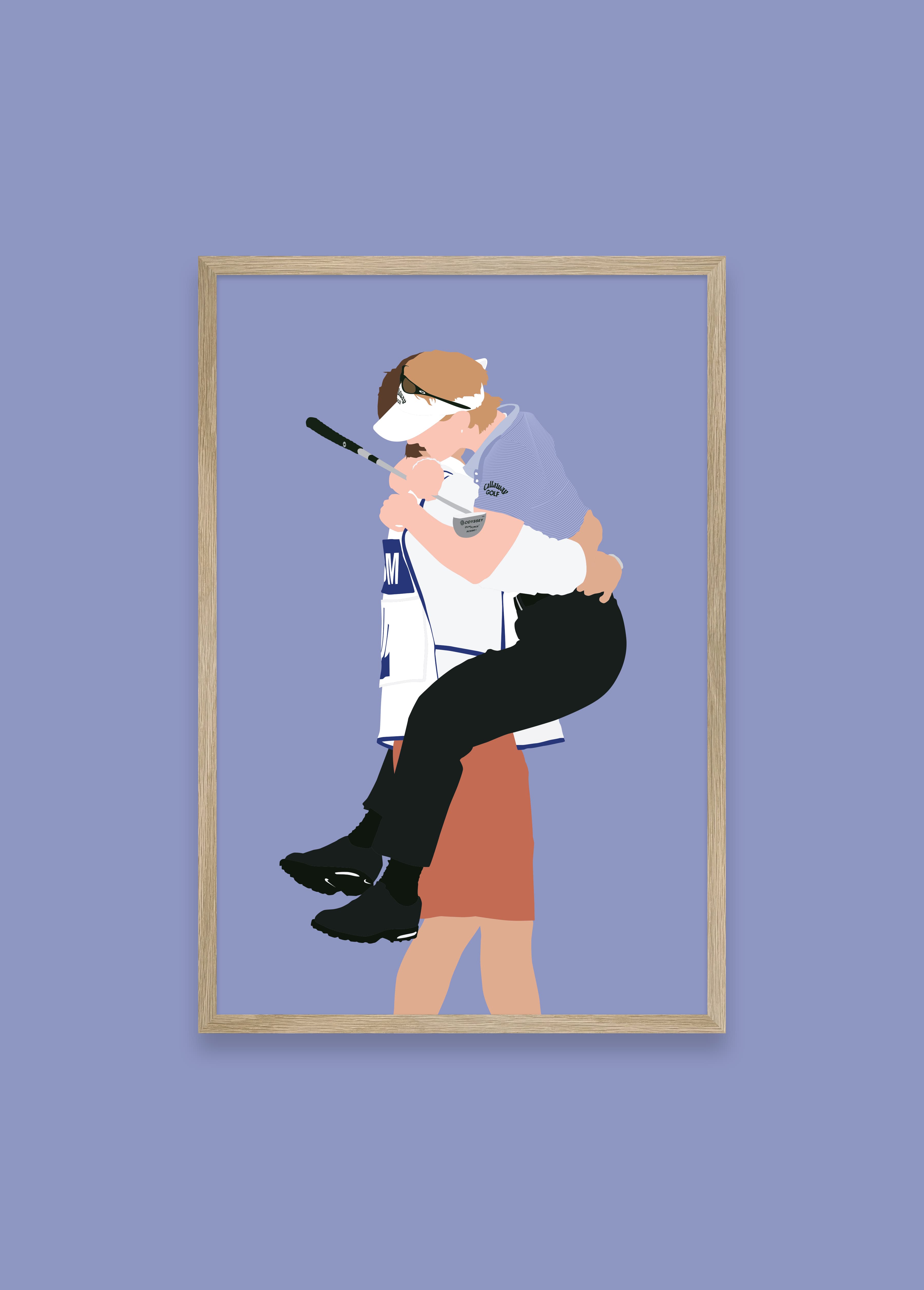 Annika II golf art print — Annika Sorenstam celebration after shooting 59