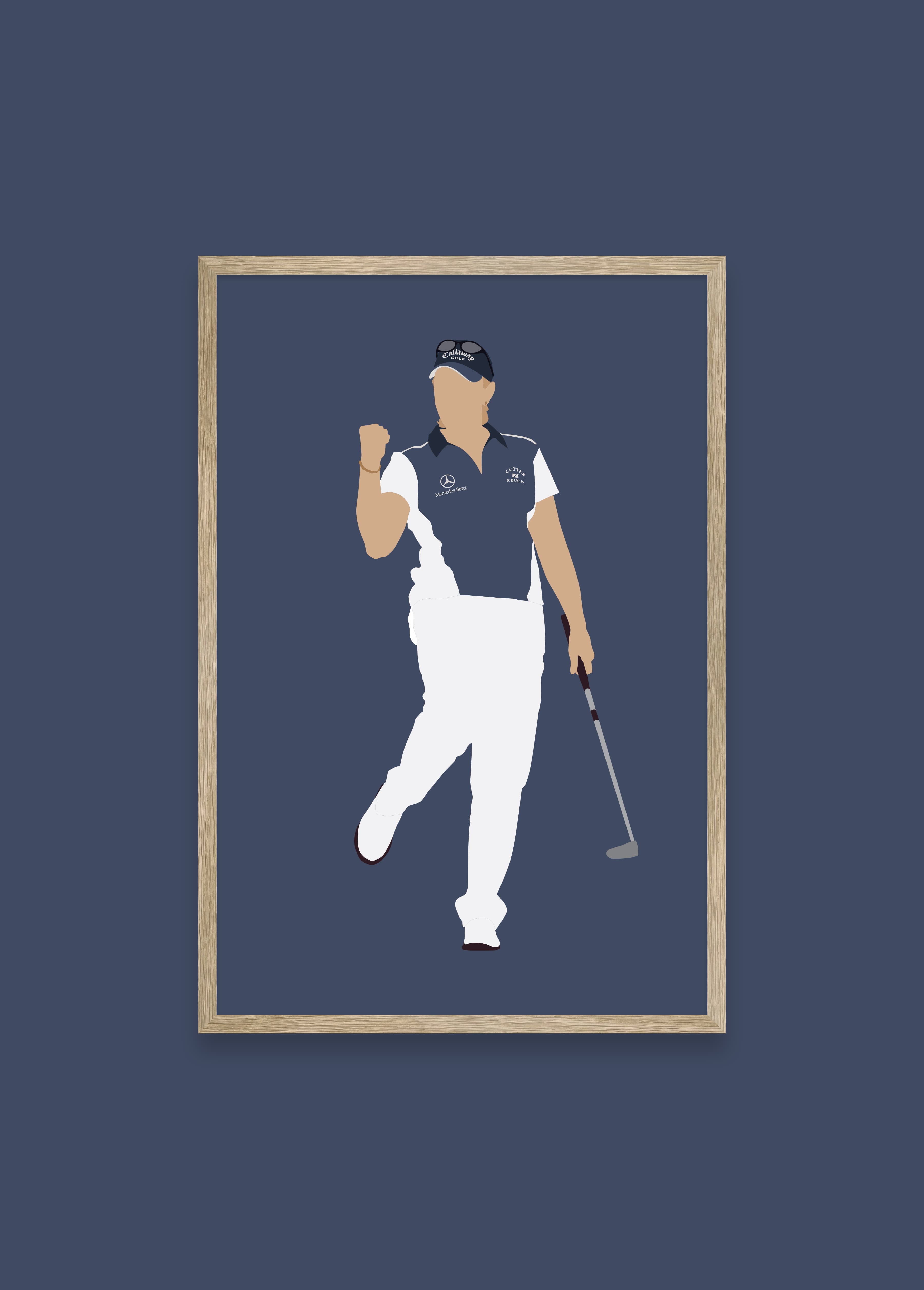 Annika IV golf art print — Annika Sorenstam subtle fist pump celebration