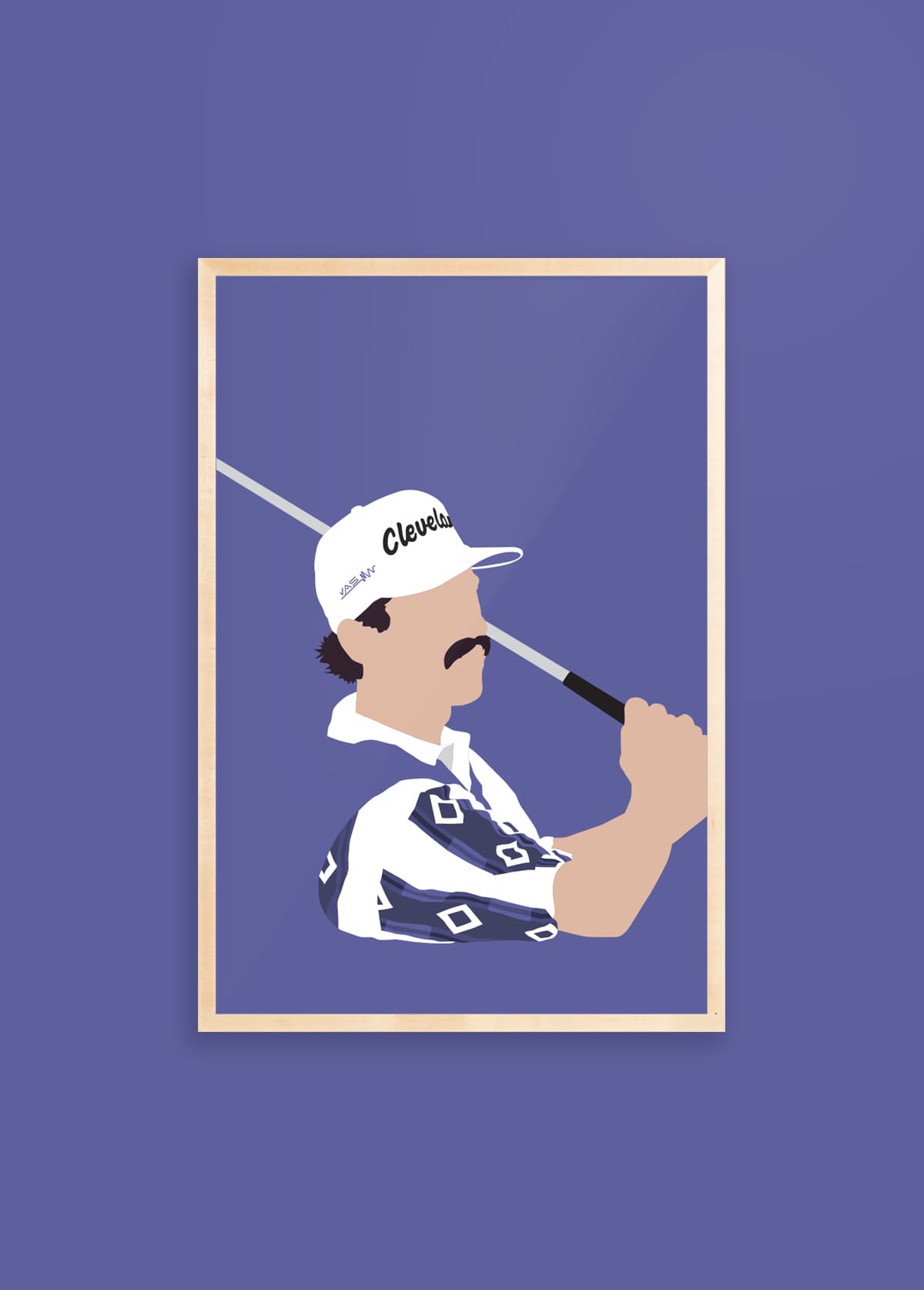 Bulldog golf art print