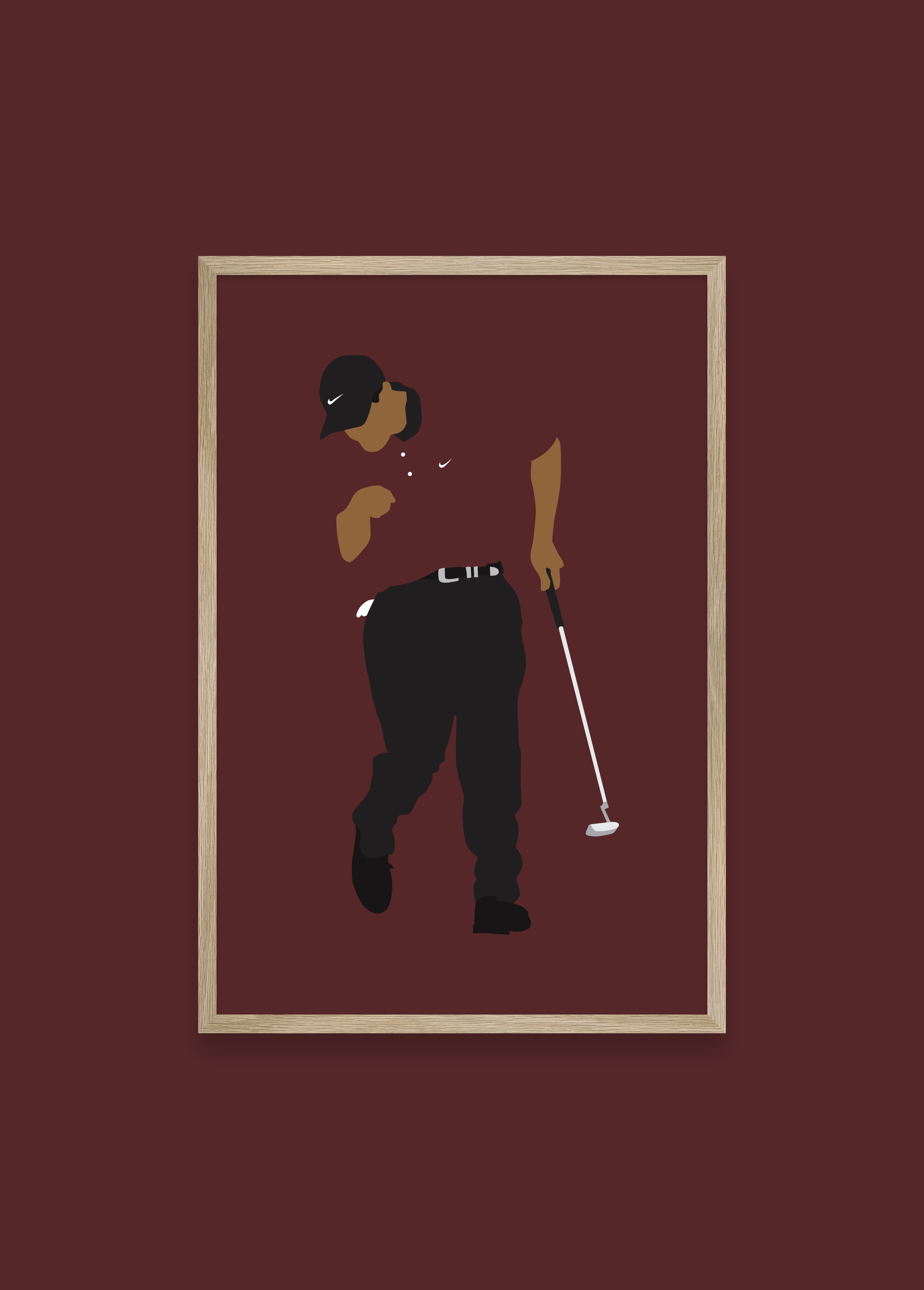 Slow Your Roll golf art print — Tiger Woods celebratory dance