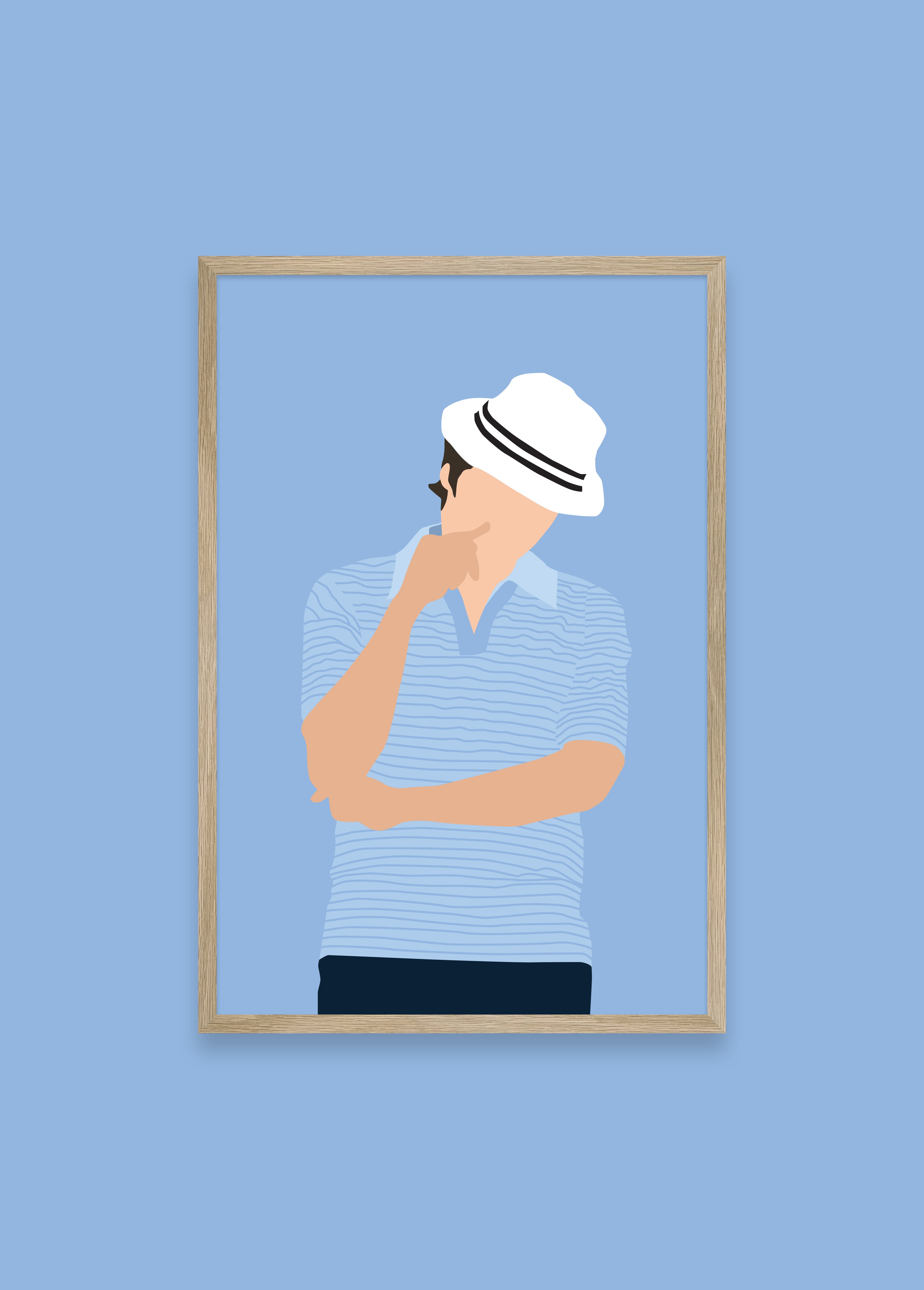 Spaulding golf art print — nose-picking scene from Caddyshack