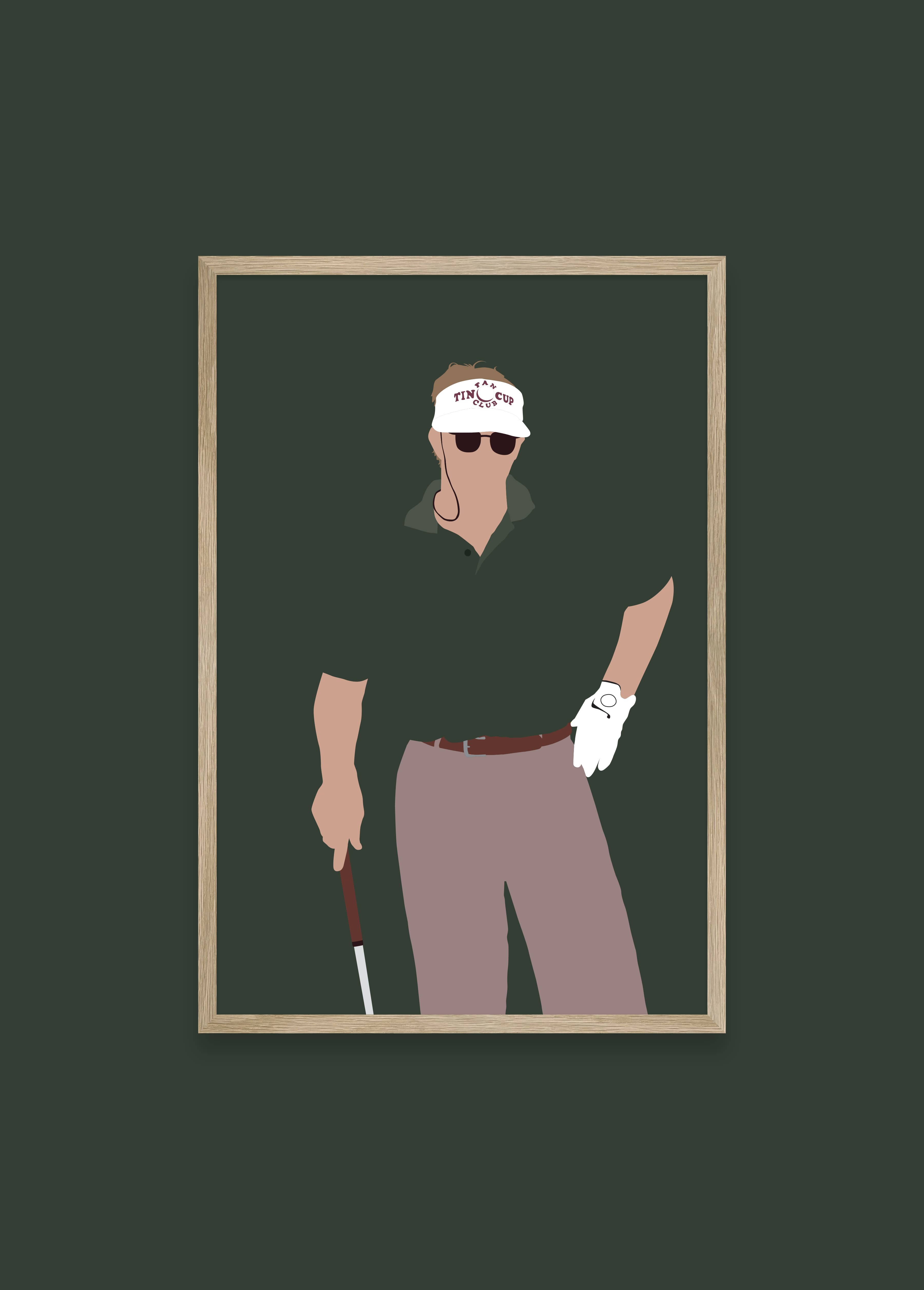 Tin Cup Fan Club golf art print — Roy McAvoy driving range to tour
