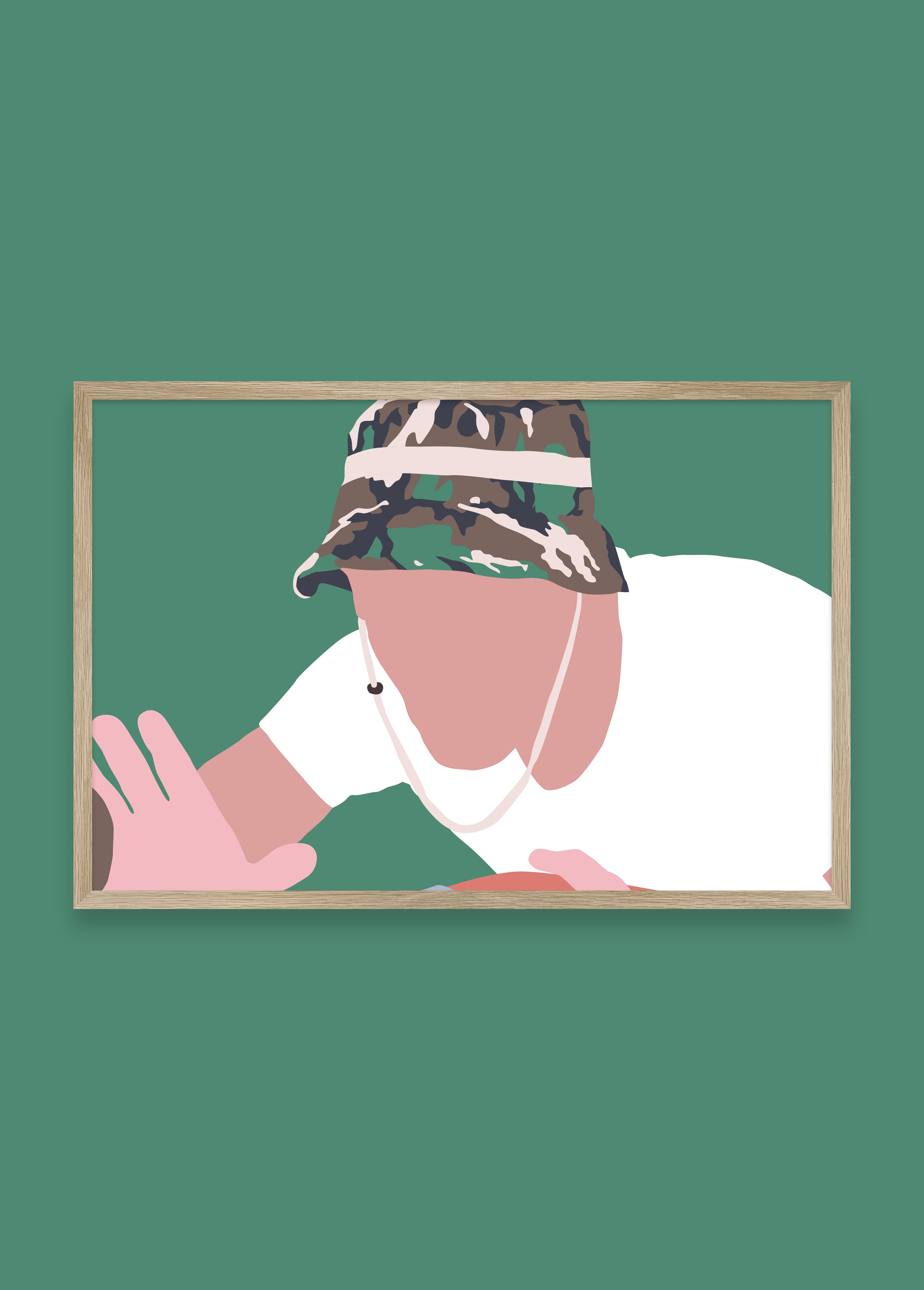 Varmint golf art print — Bill Murray as Carl the groundskeeper in Caddyshack
