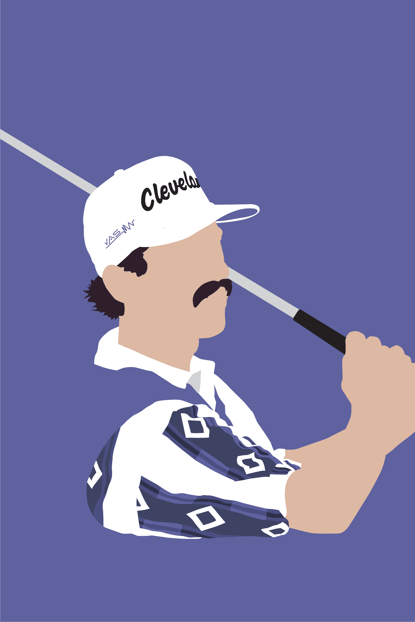 Bulldog golf art print