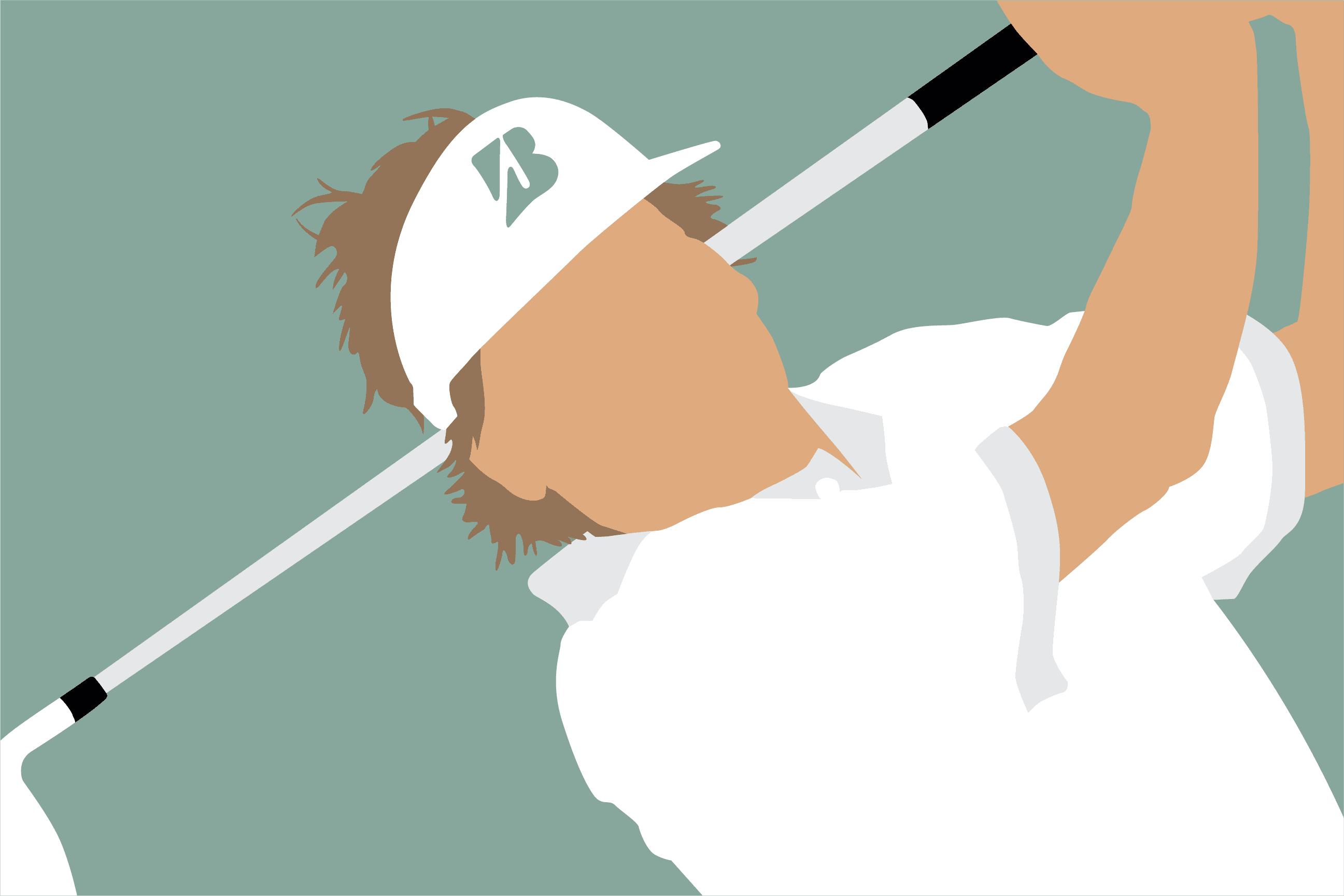 Freddie golf art print — Fred Couples iconic smooth swing