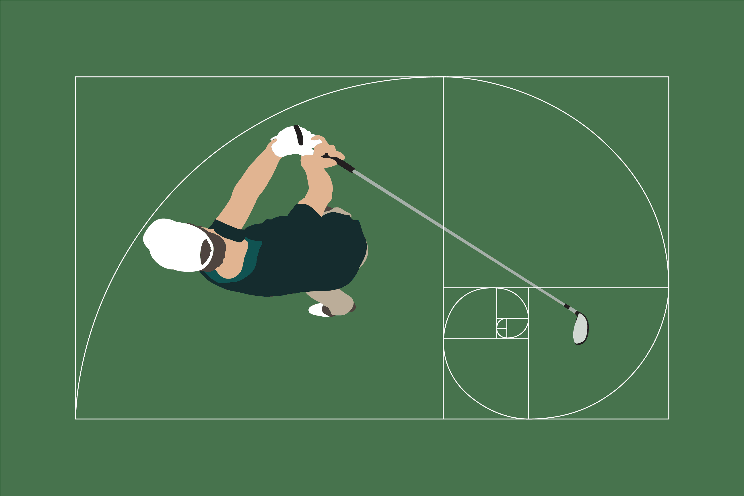 Golden Ratio golf art print — mathematical perfection in the golf swing