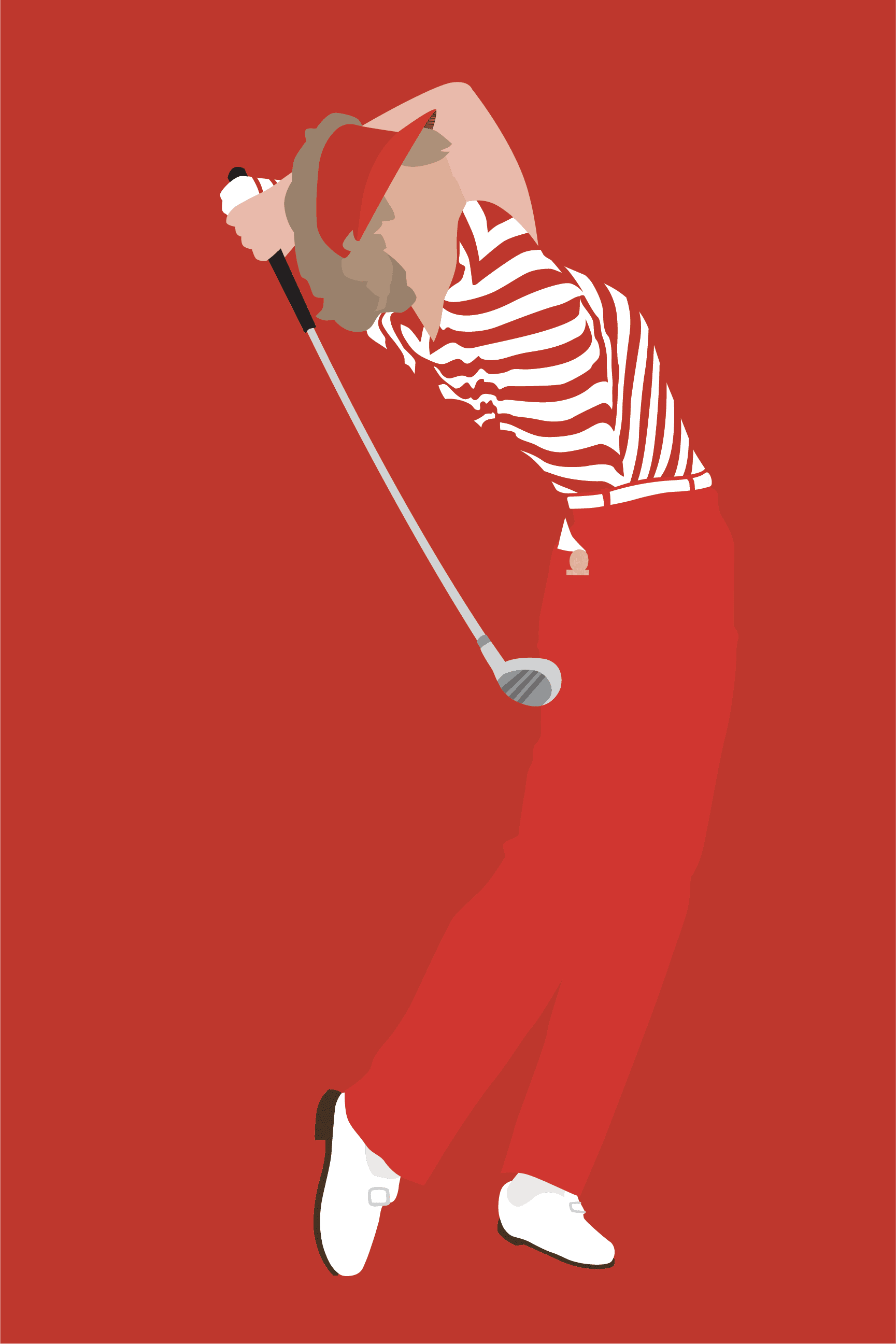 Jan Stephenson golf art print — timeless swing silhouette