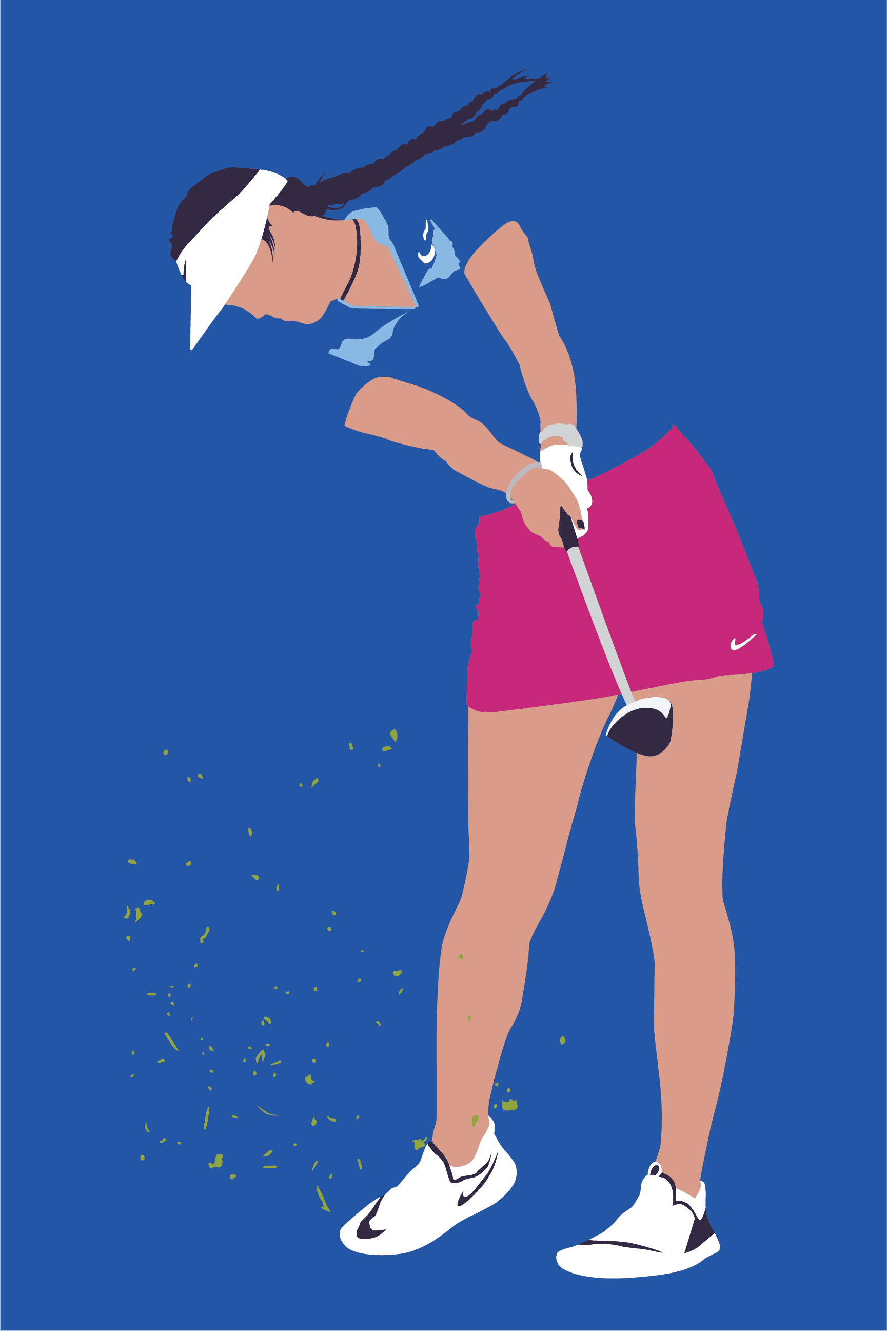 The Big Wiesy golf art print — Michelle Wie explosive balanced swing