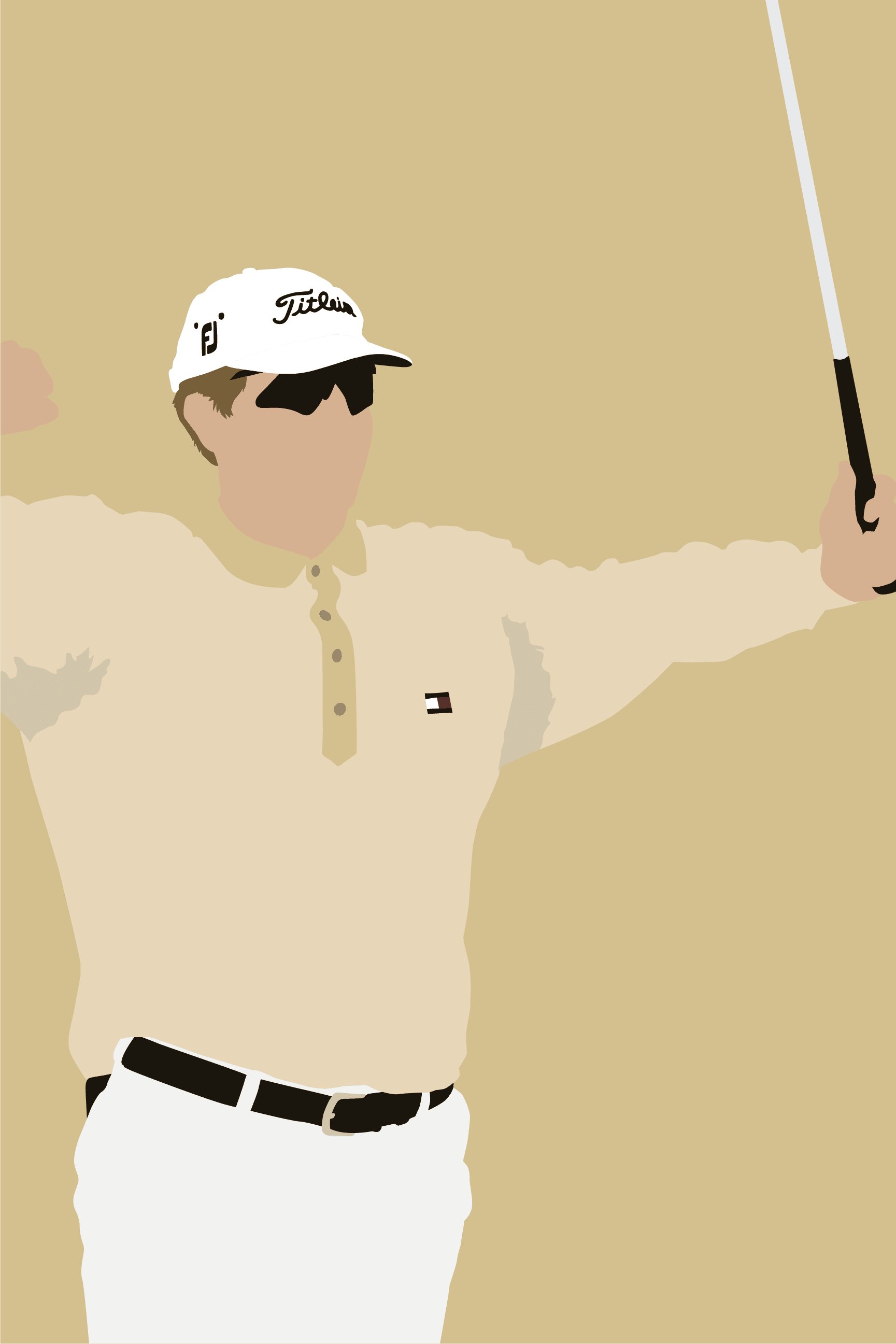No Sweat 59 golf art print — David Duval shooting 59 arm pump celebration