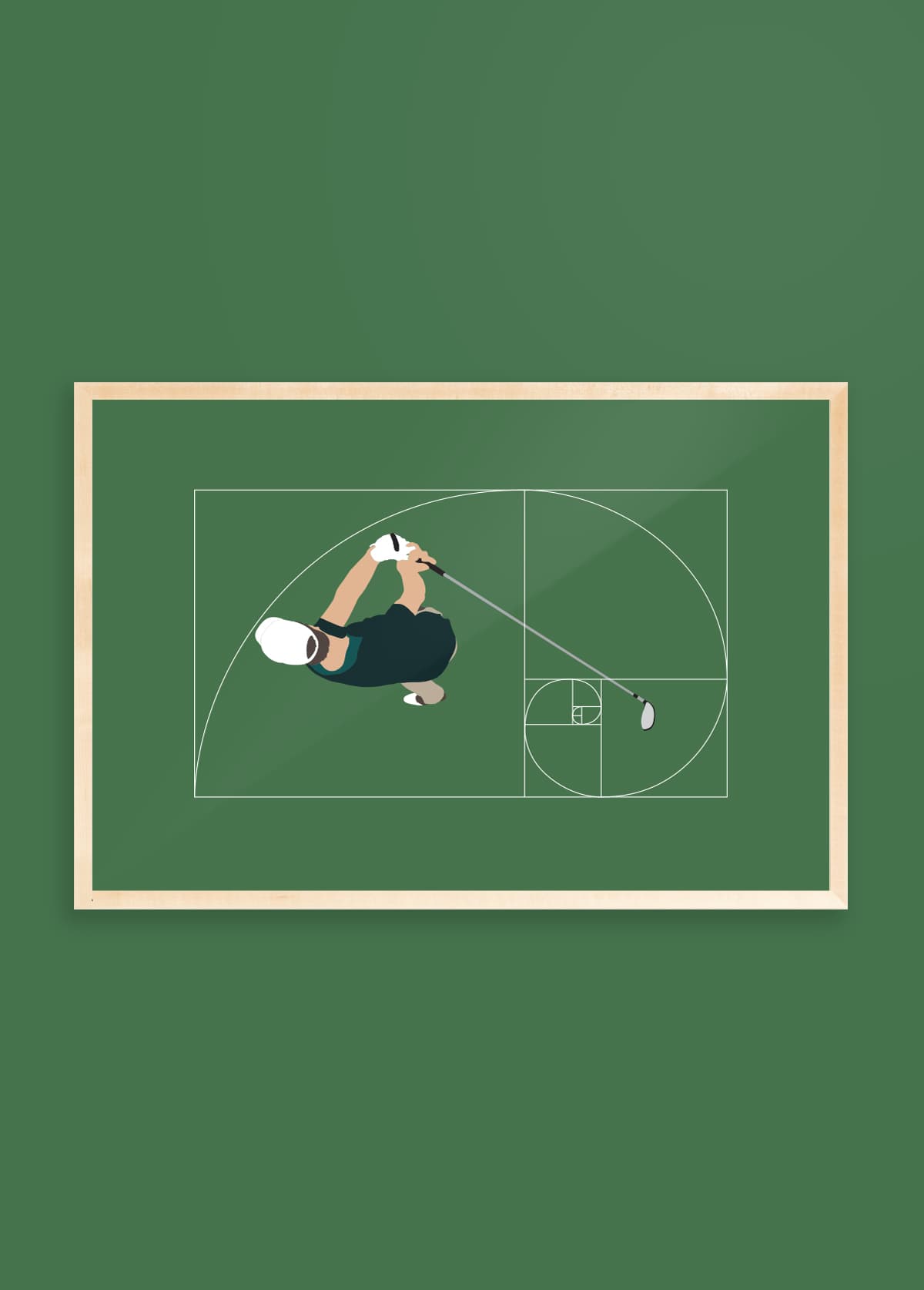 Golden Ratio golf art print — mathematical perfection in the golf swing