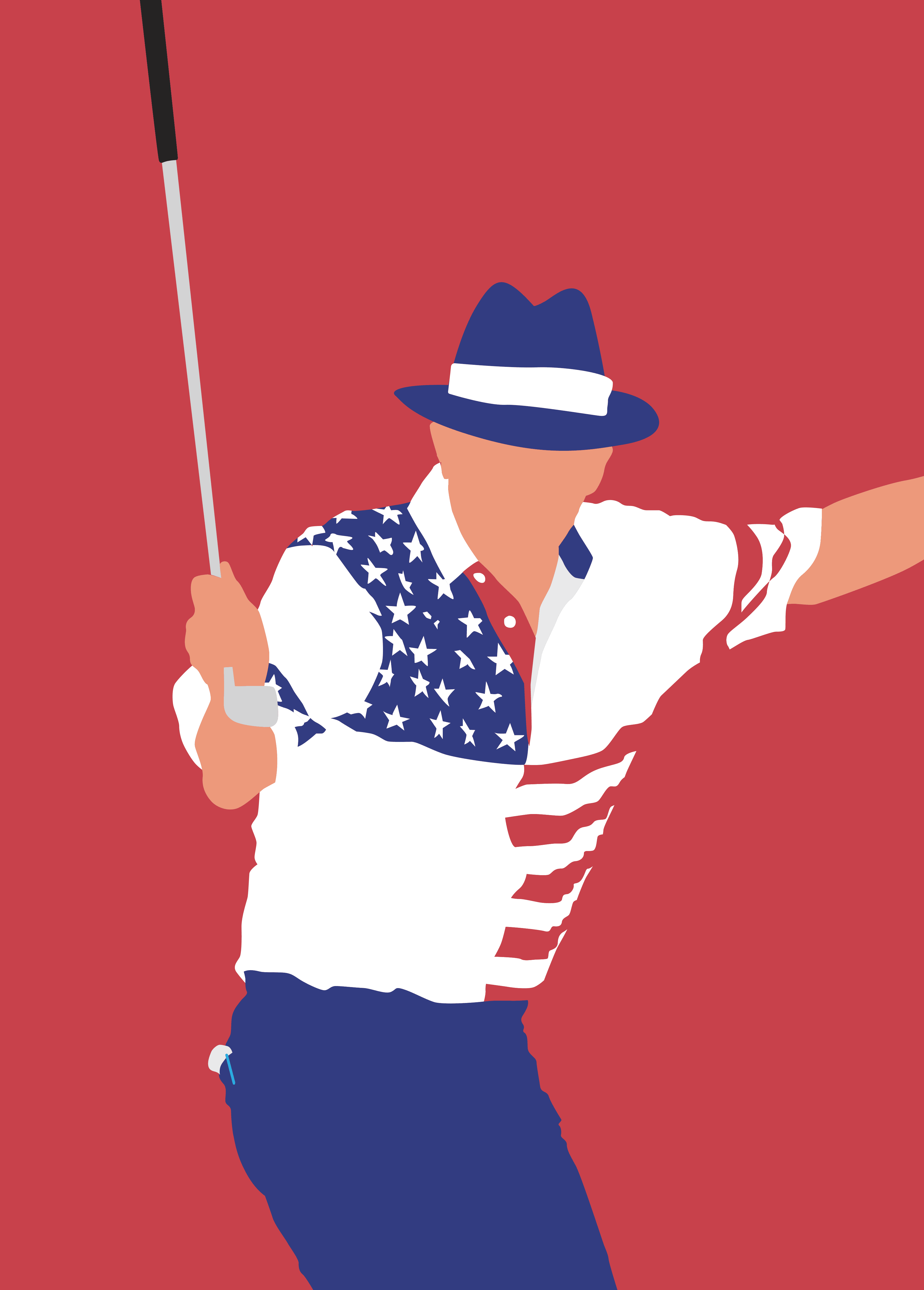 Chi Chi golf art print — Chi Chi Rodriguez sword dance celebration