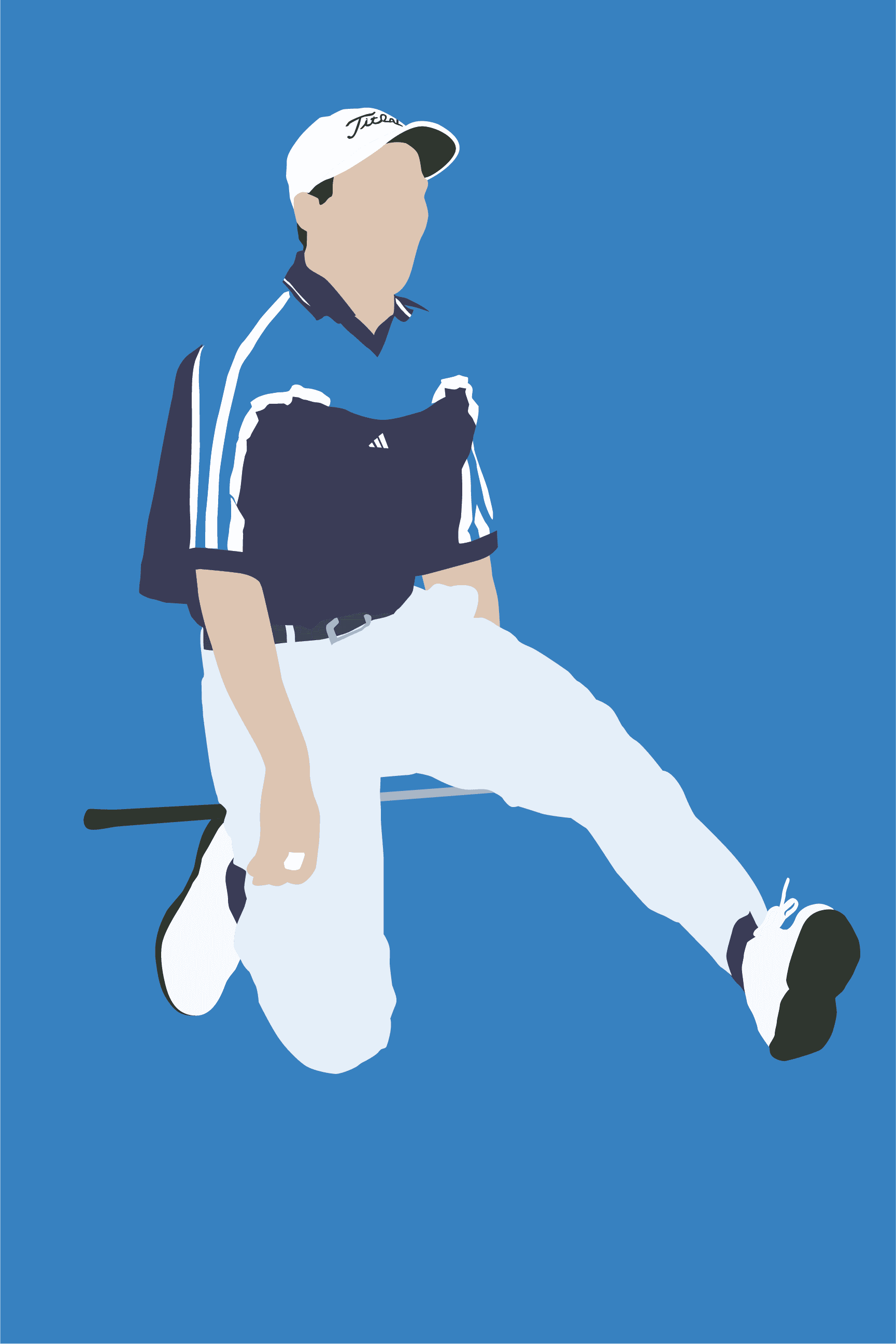 Sergio Scissor golf art print — Sergio Garcia iconic scissor kick celebration