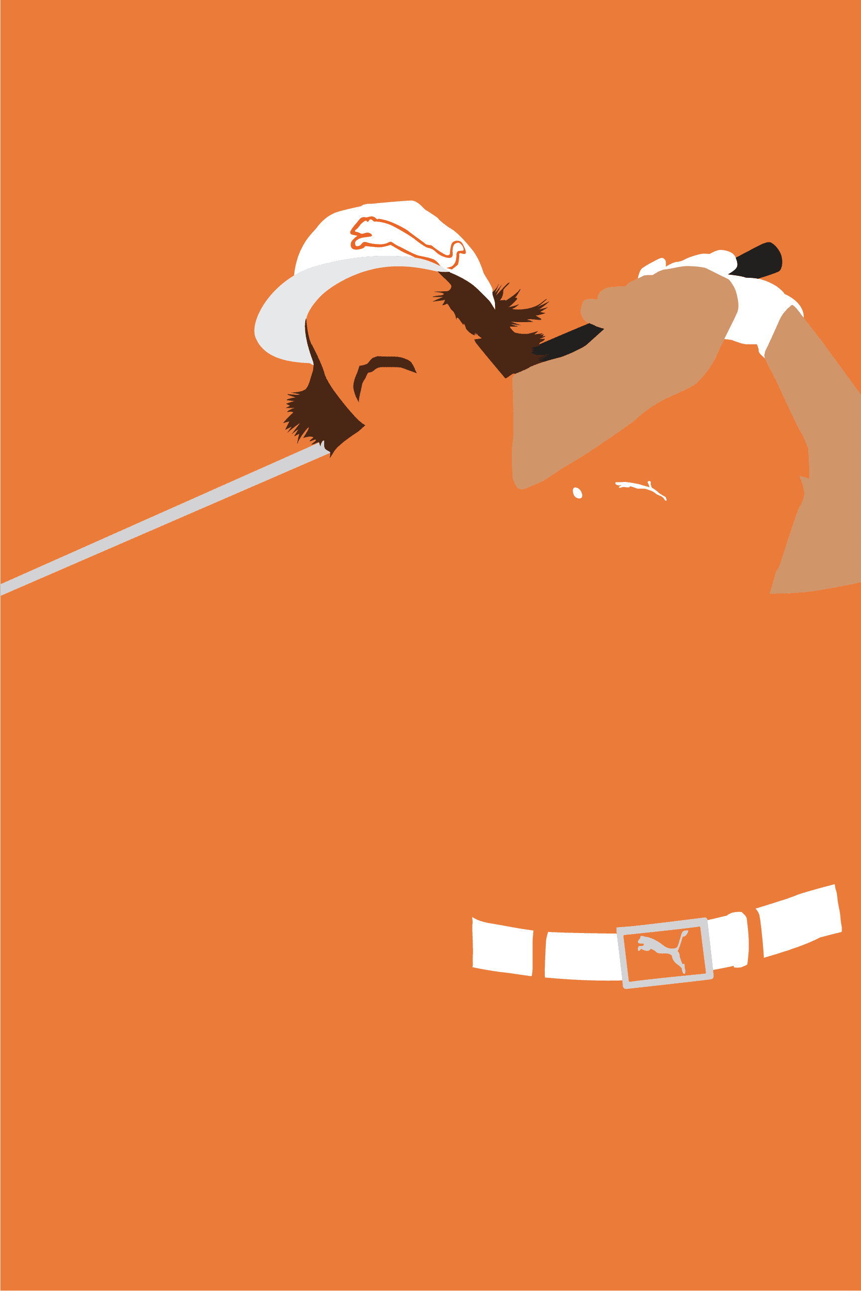 Sunday Orange golf art print — Rickie Fowler signature Sunday outfit