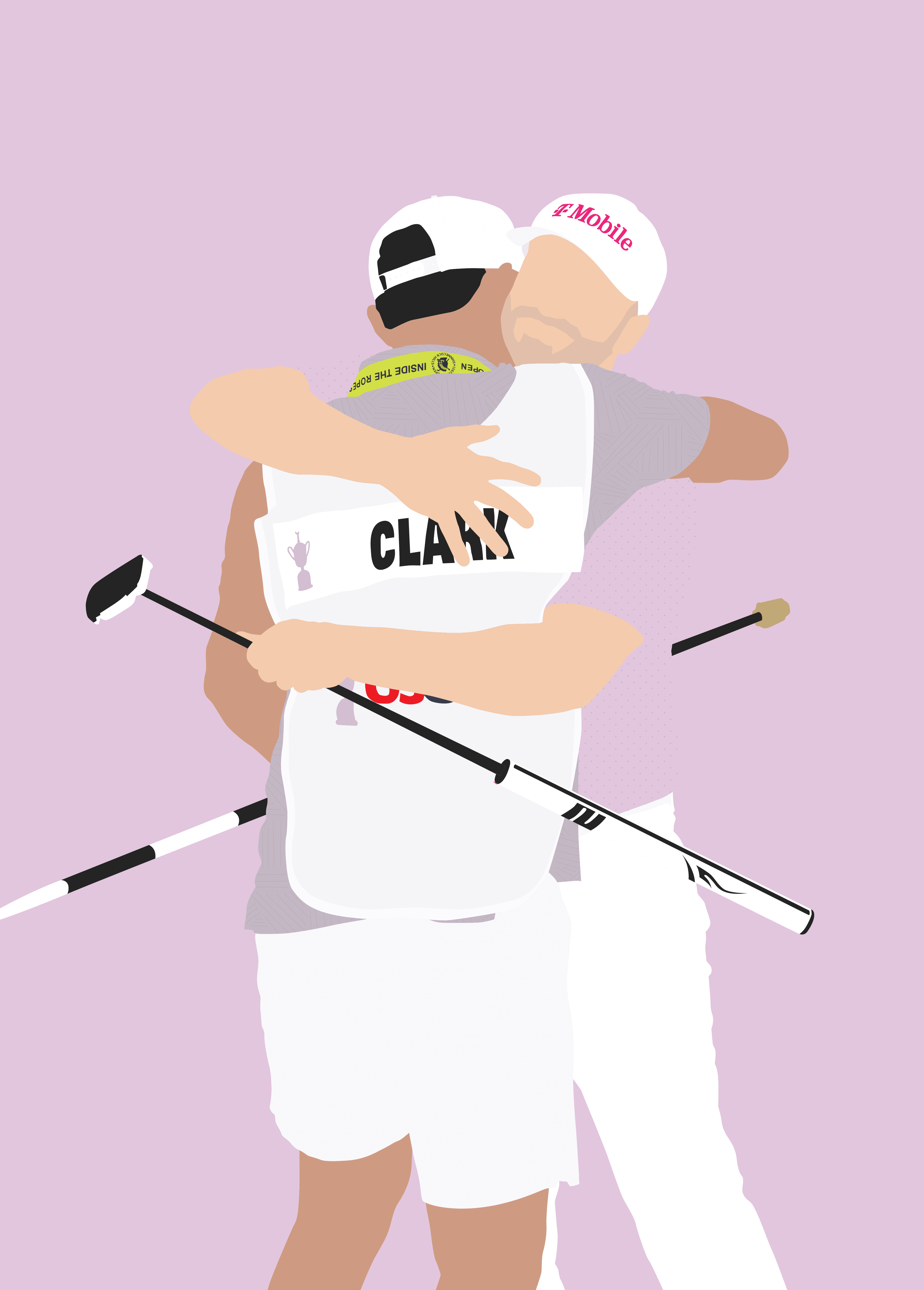 Wyndham golf art print — Wyndham Clark US Open celebration